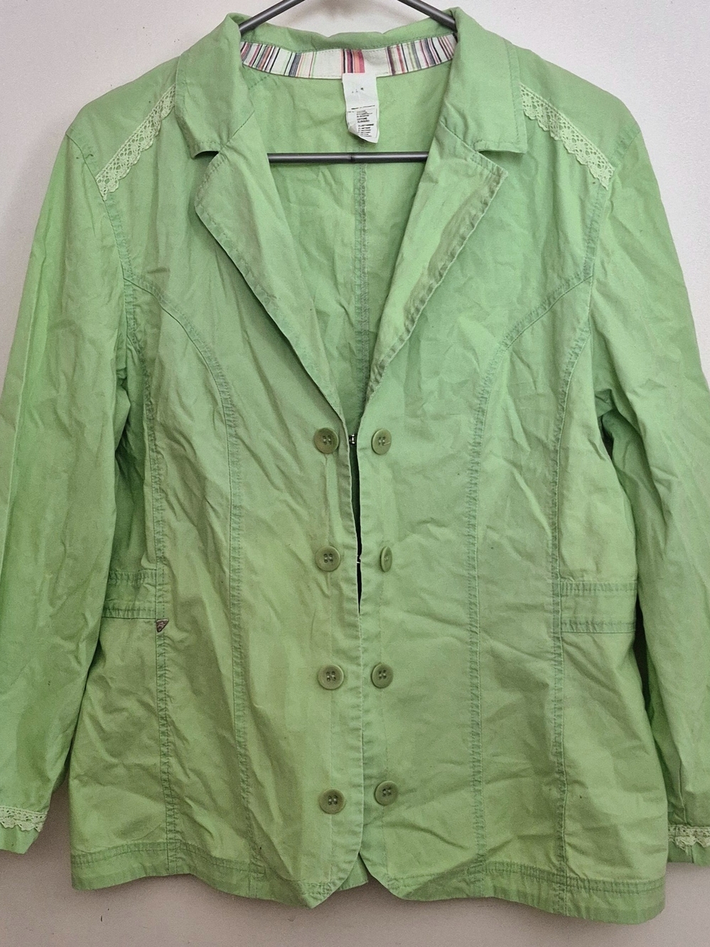Light Green Women’s Button-Front Blazer Jacket